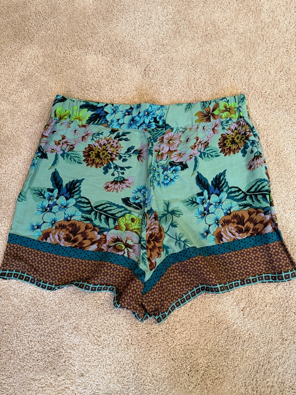 Anthropologie Maeve Mint Floral Shorts